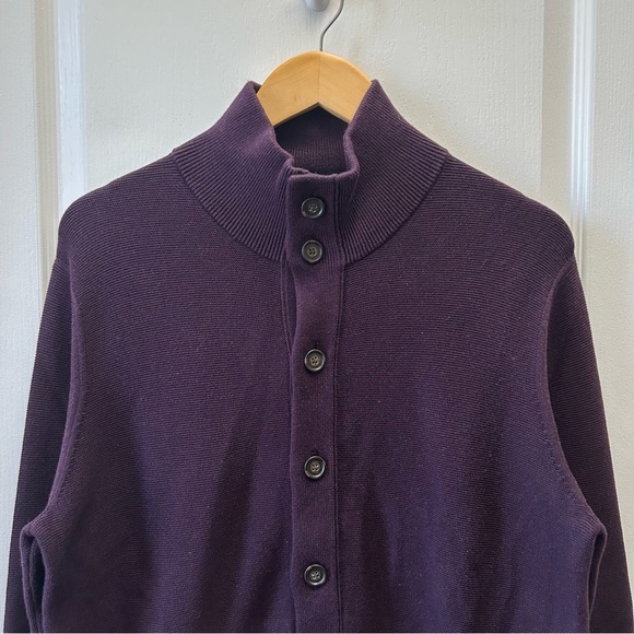 Banana Republic Men's Cotton Cardigan Sweater Jacket Maroon Size Medium NEW - Picture 6 of 15